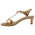 Load image into Gallery viewer, Manolo Blahnik Rose Gold Leather Hulaerga T-Strap Sandals
