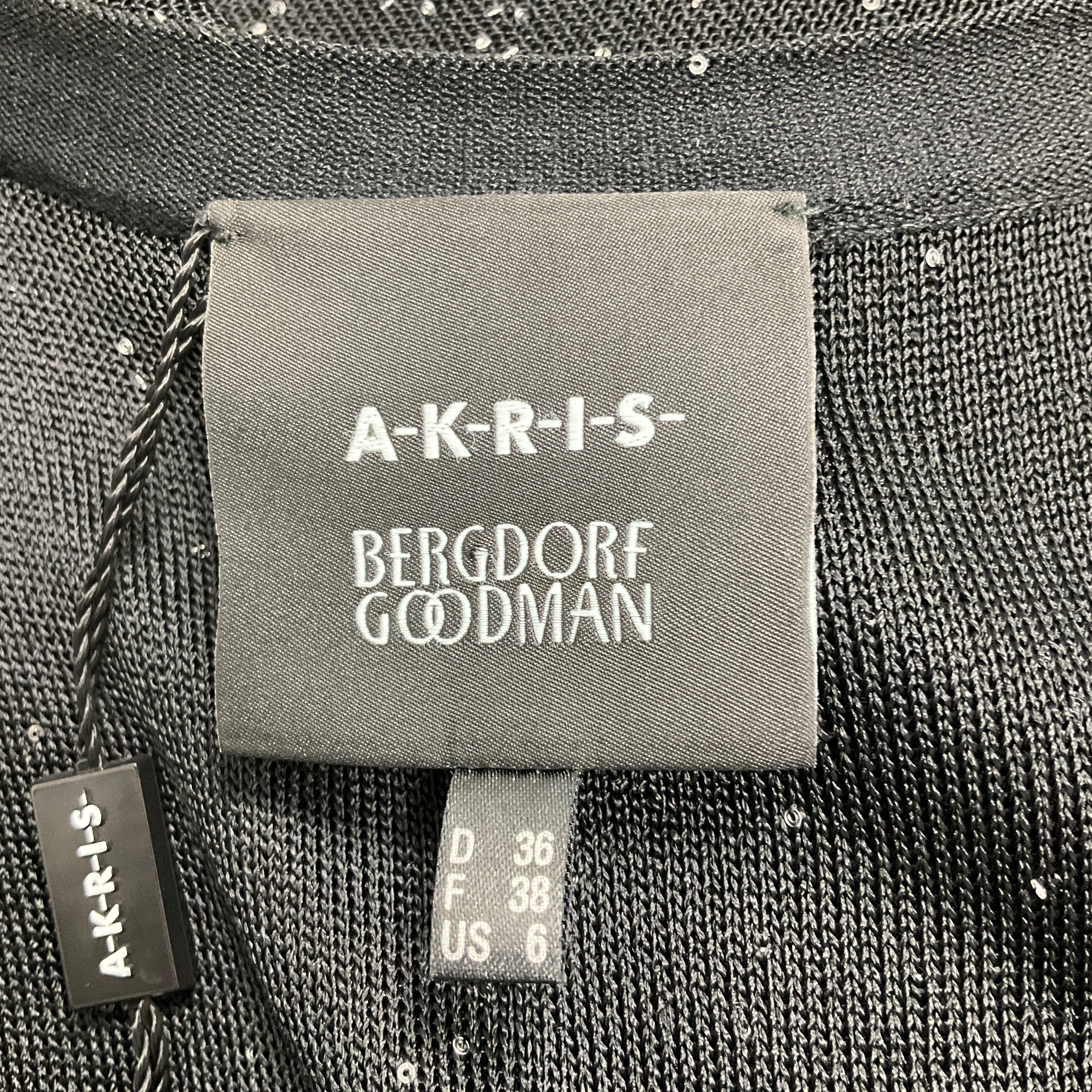 Akris Black Micro Sequined Sleeveless Knit Dress