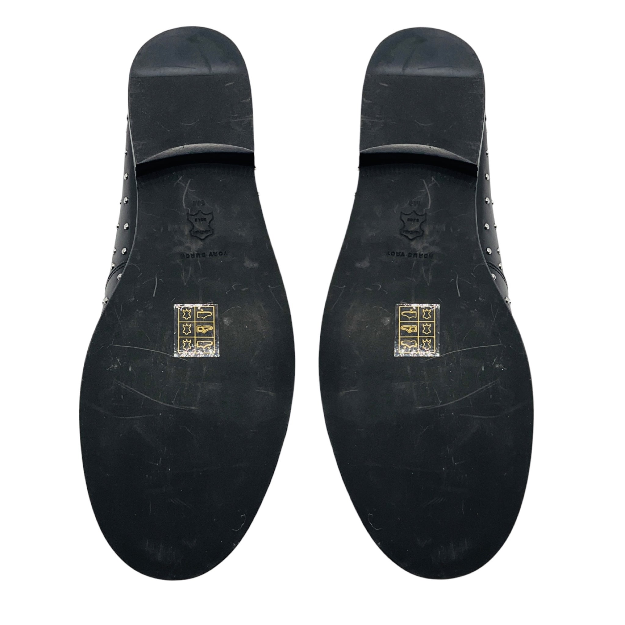 Tory Burch Black / Silver Studded Classic Leather Loafers