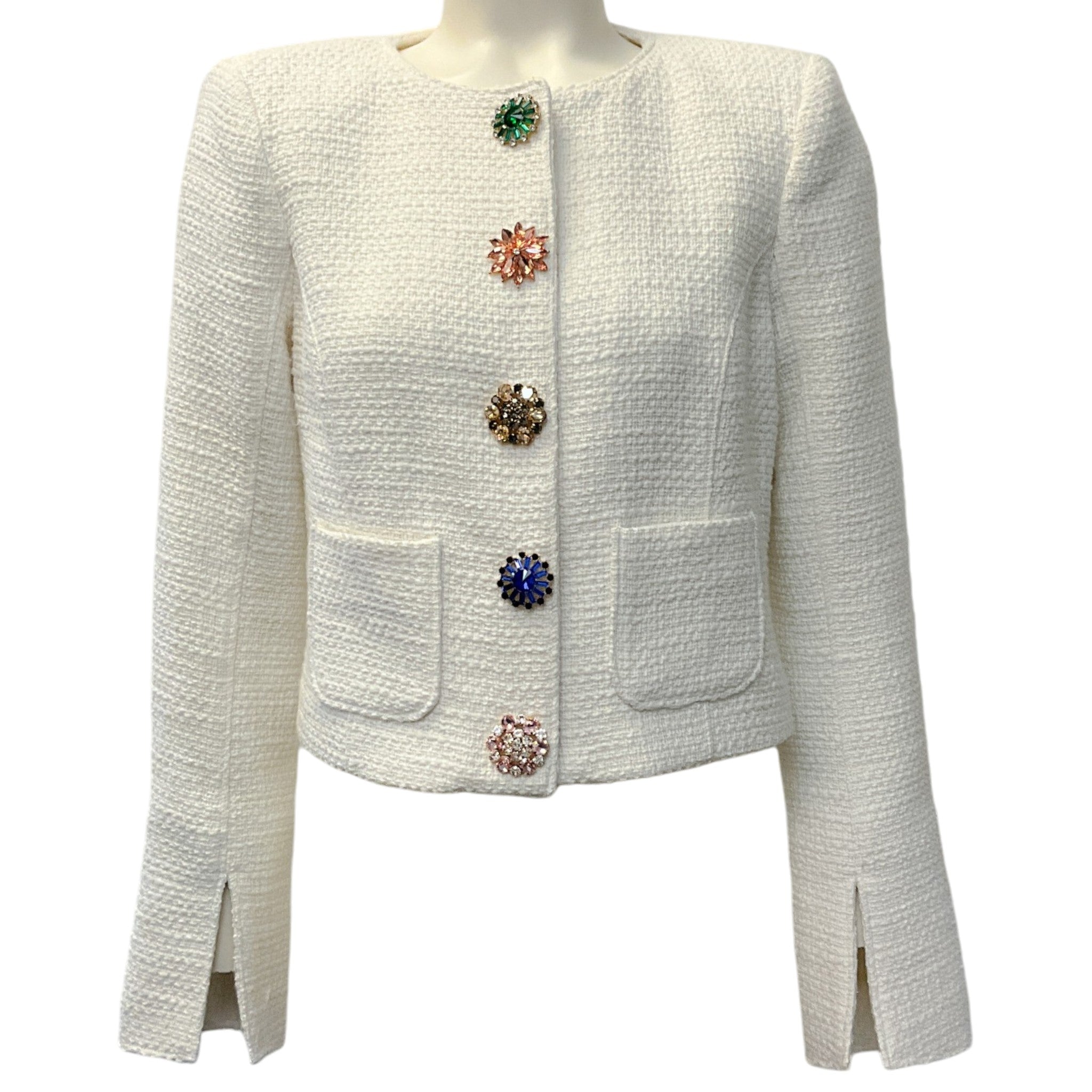 Cinq à Sept Ivory Tweed Gardenia Randi Jacket
