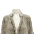 Load image into Gallery viewer, Fabiana Filippi Olive / Taupe Lamb Collar Cashmere Knit Cardigan Sweater
