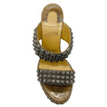 Load image into Gallery viewer, Christian Louboutin Champagne Metallic Studded Wedge Sandals
