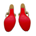 Load image into Gallery viewer, Christian Louboutin Champagne Metallic Studded Wedge Sandals
