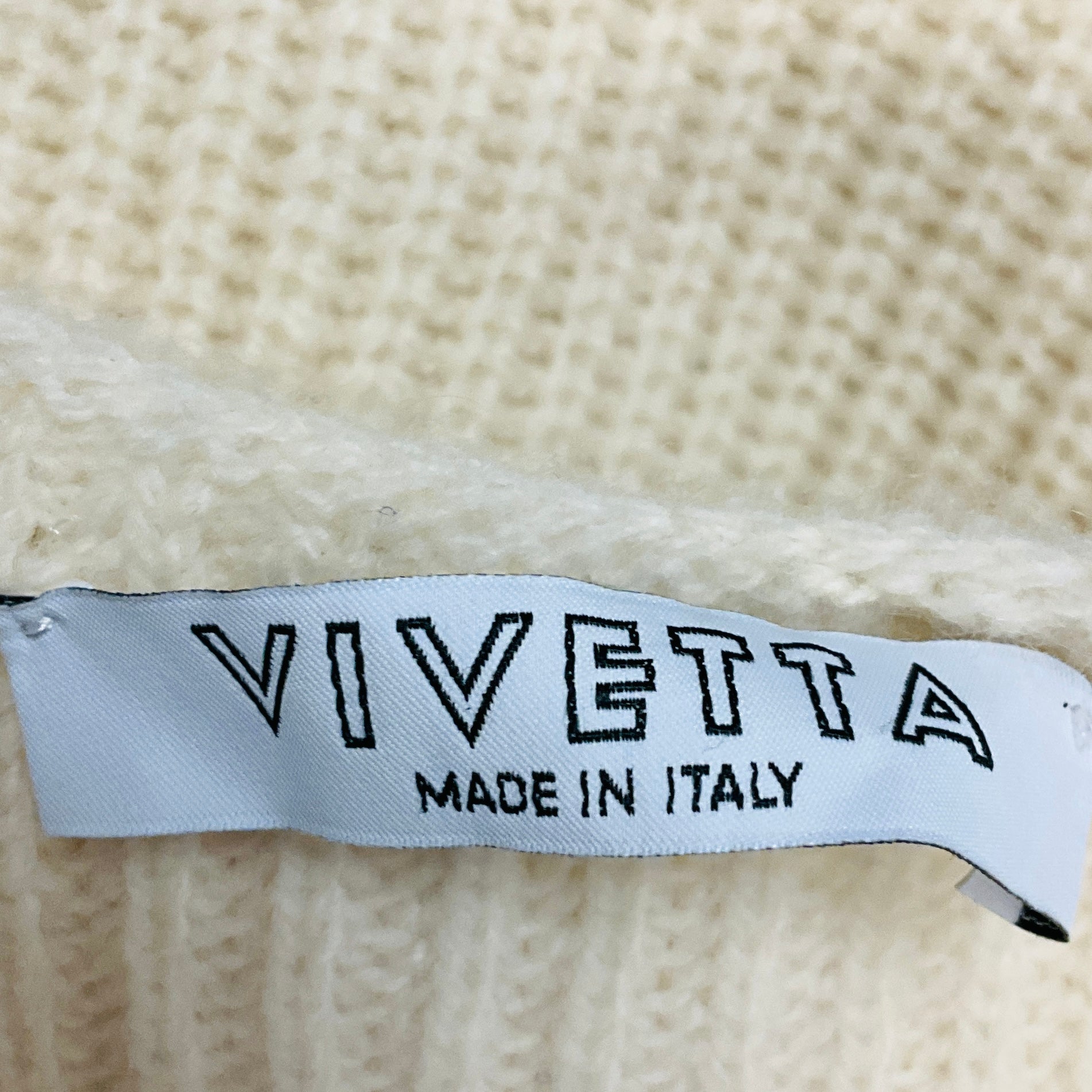 Vivetta Ivory / Black Long Sleeved Wool and Cashmere Knit Sweater Dress