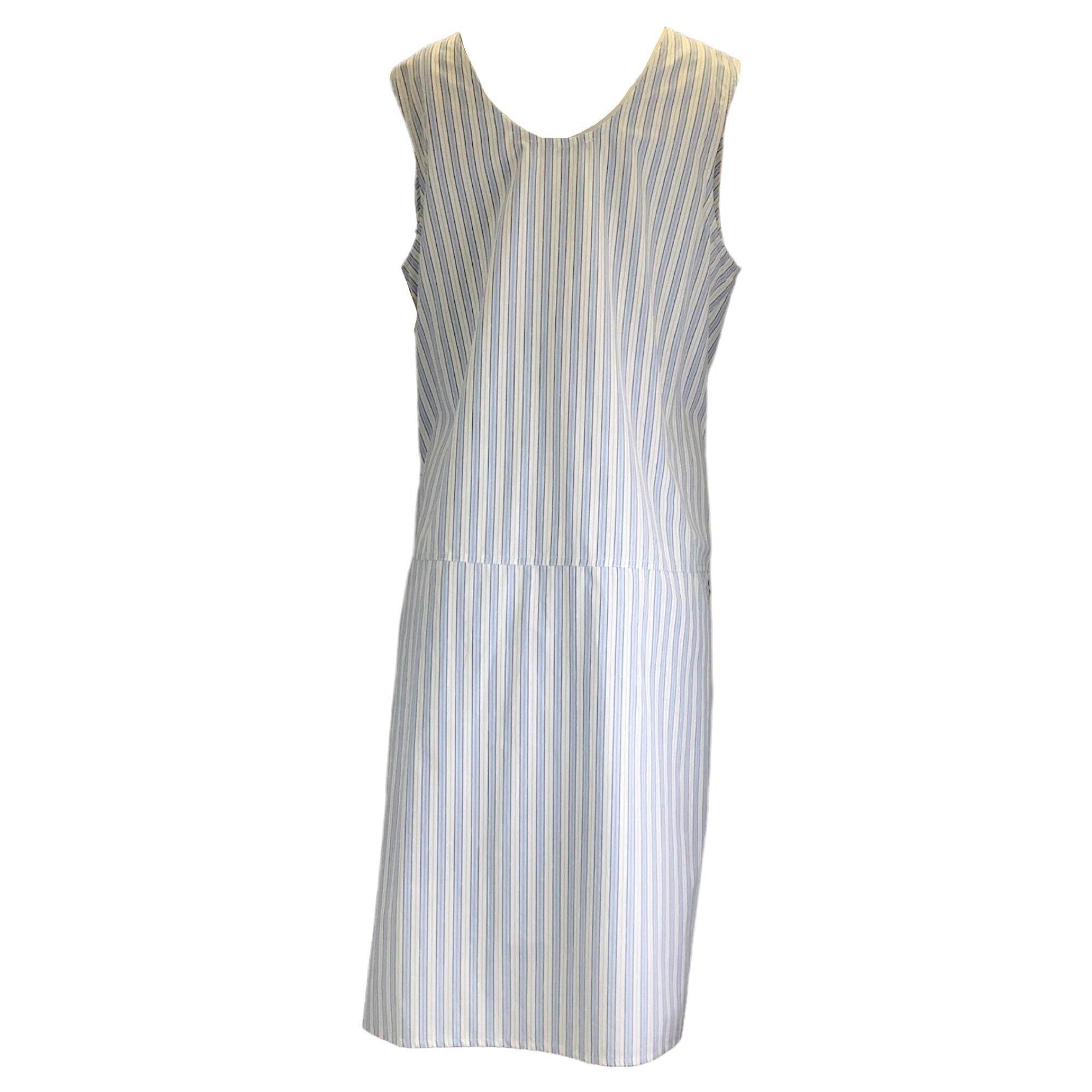 Sofie D'Hoore Blue / White Striped Sleeveless Midi Dress