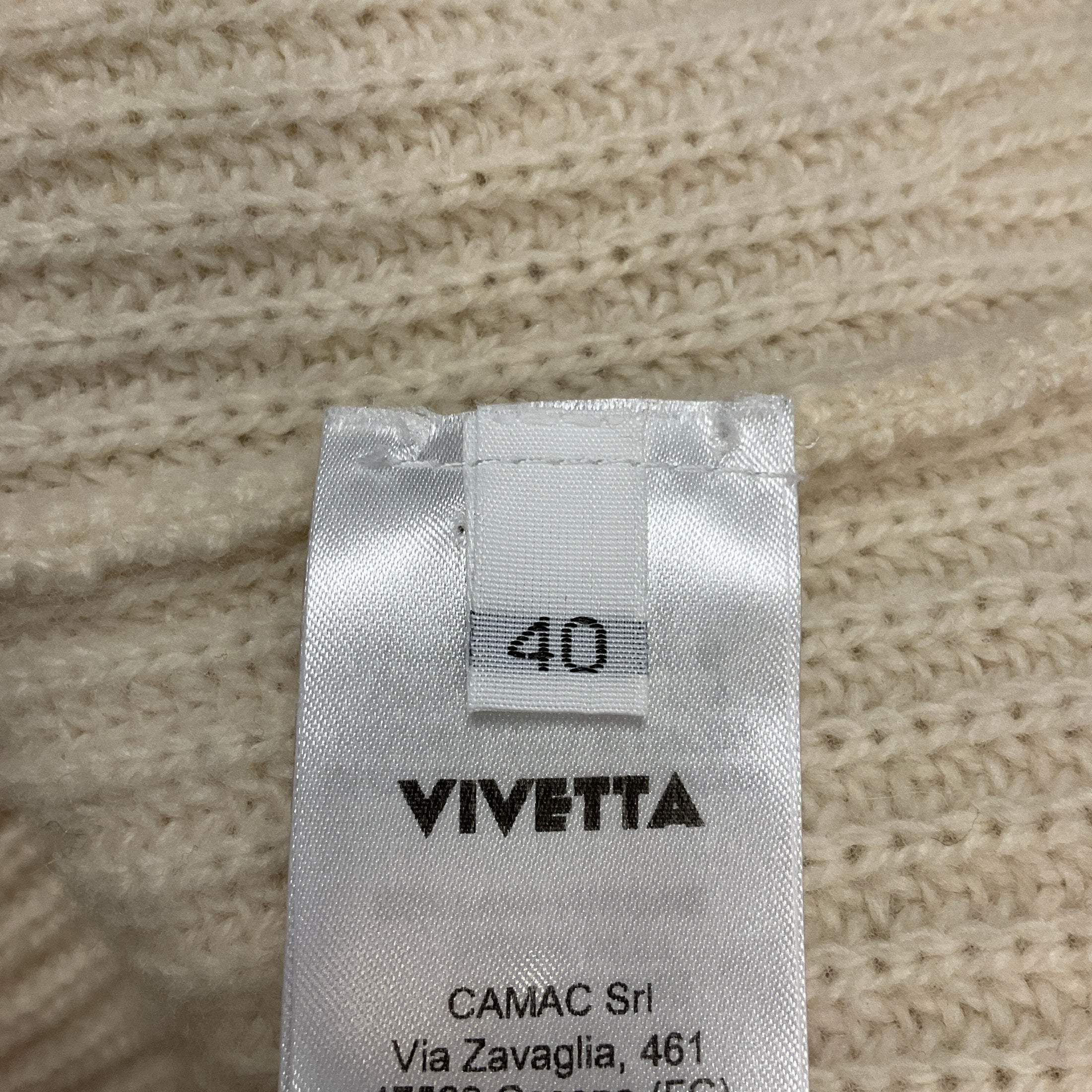 Vivetta Ivory / Black Long Sleeved Wool and Cashmere Knit Sweater Dress