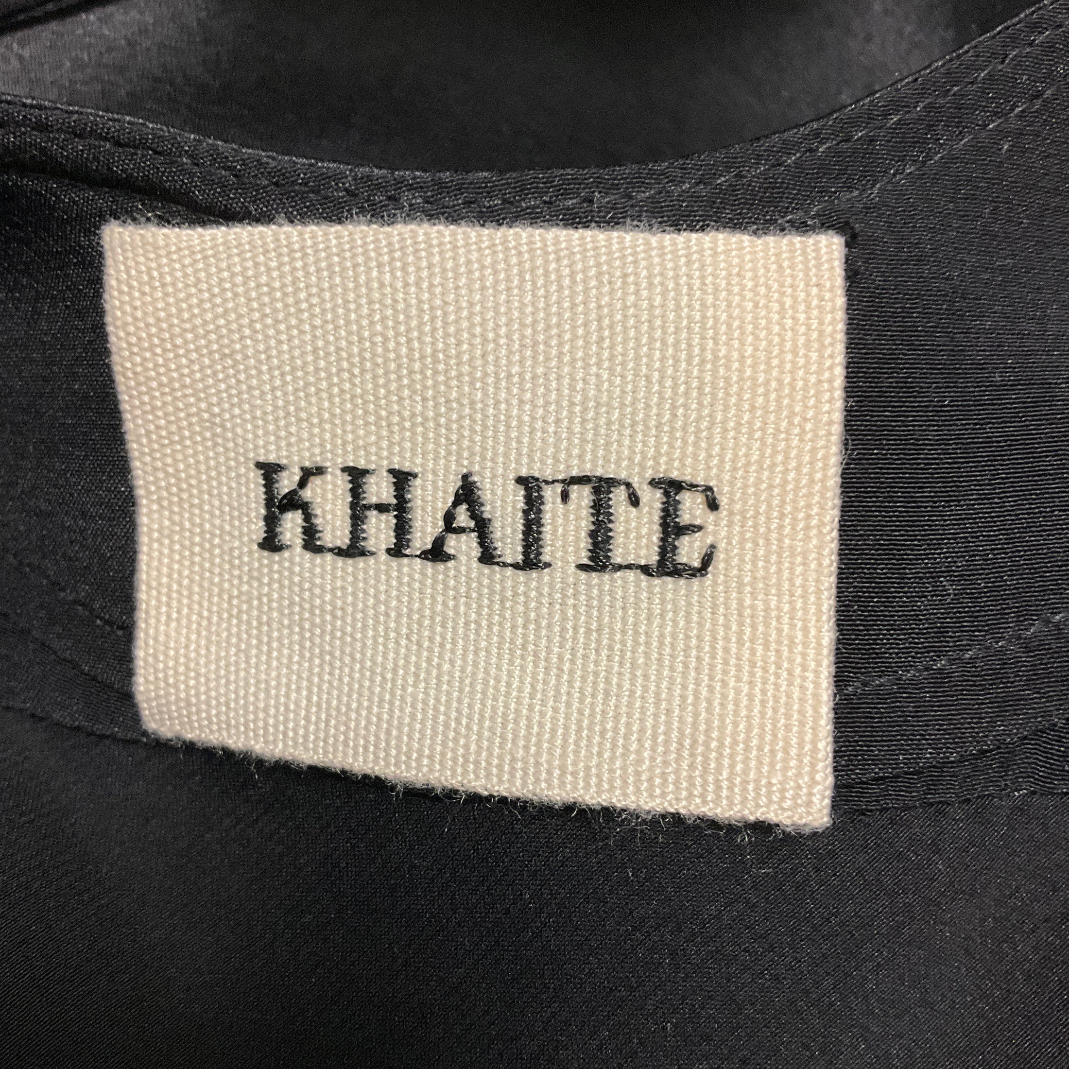 Khaite Black Sleeveless Cross Back Silk Midi Cocktail Dress