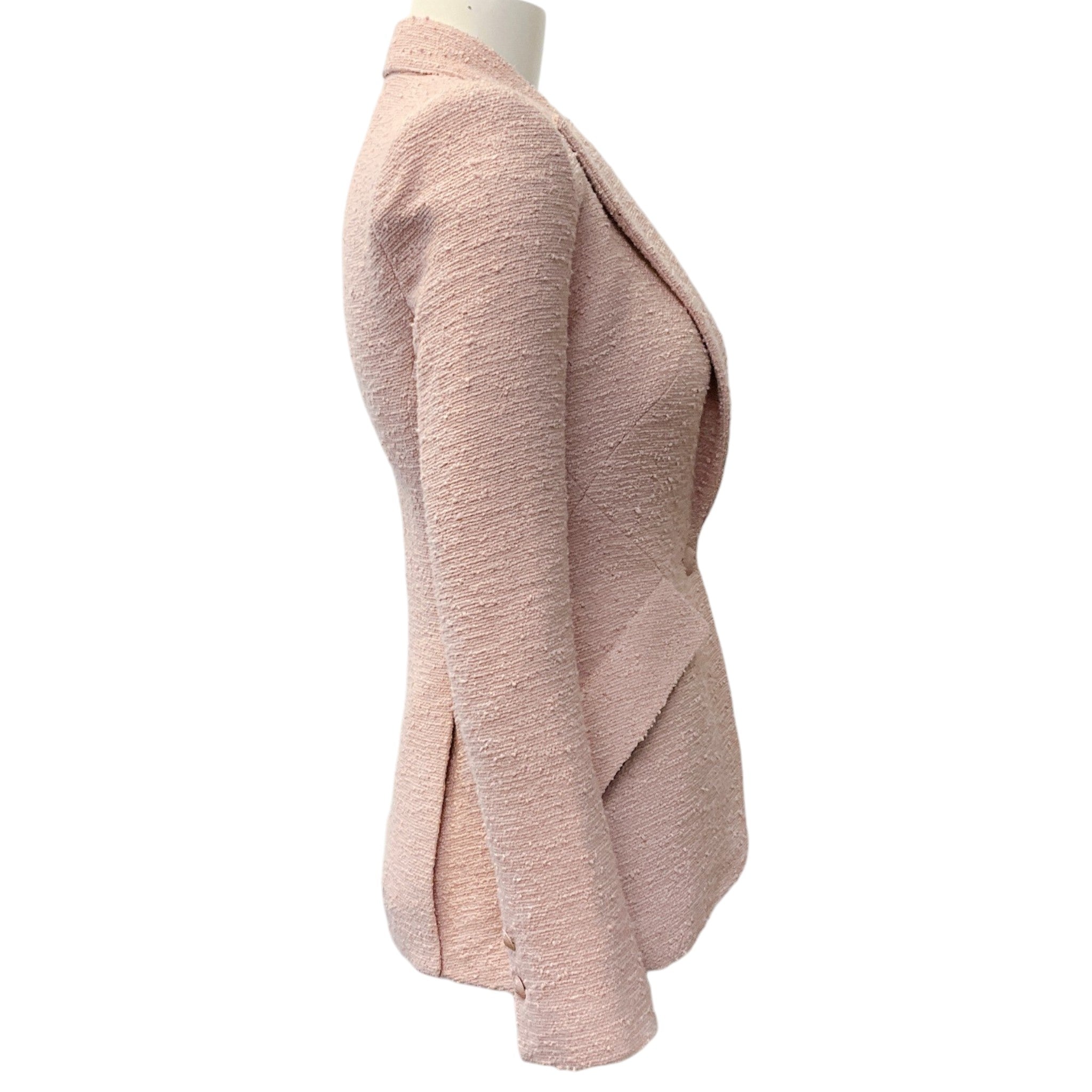 L'Agence Petal Pink Textured Tweed Chamberlain Blazer