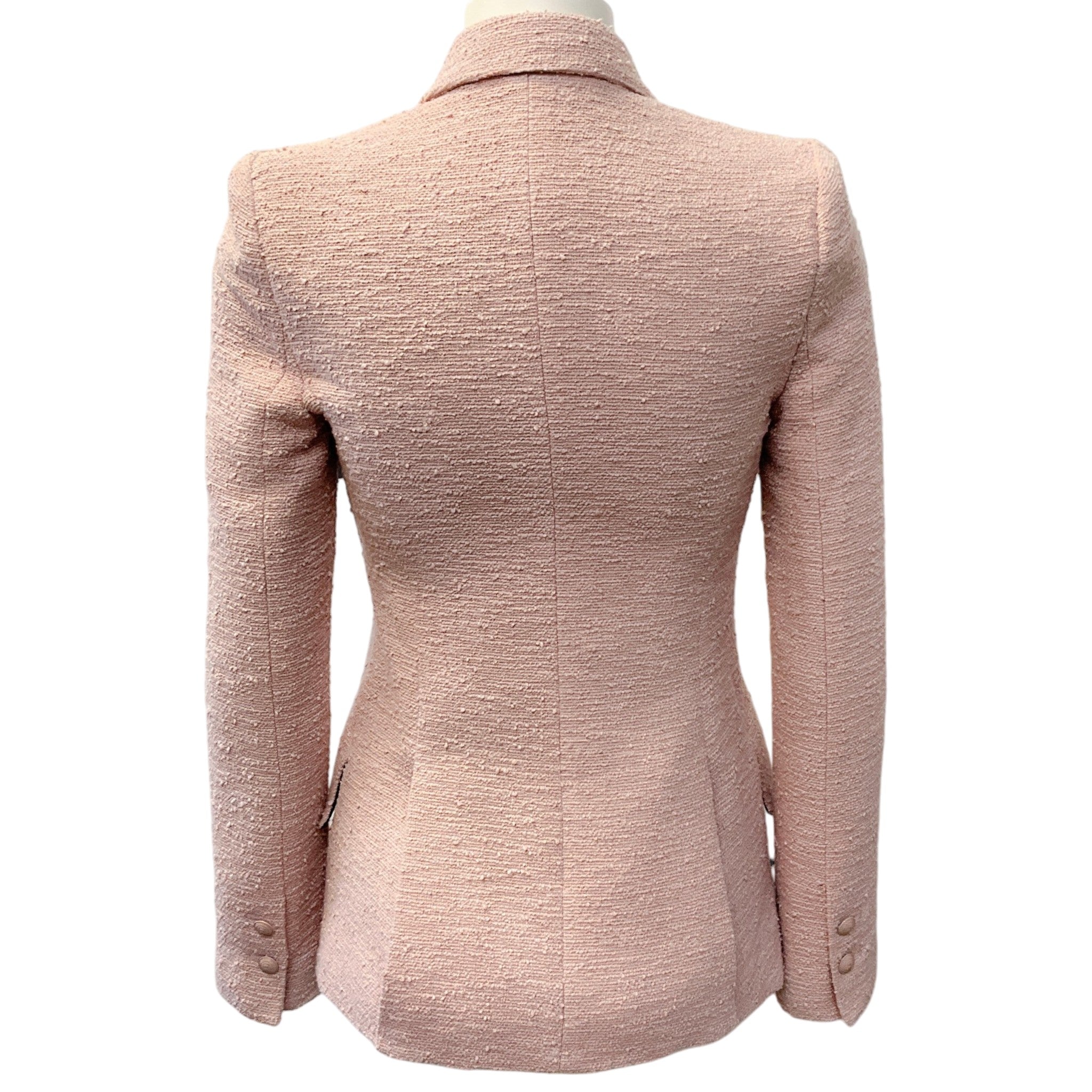 L'Agence Petal Pink Textured Tweed Chamberlain Blazer