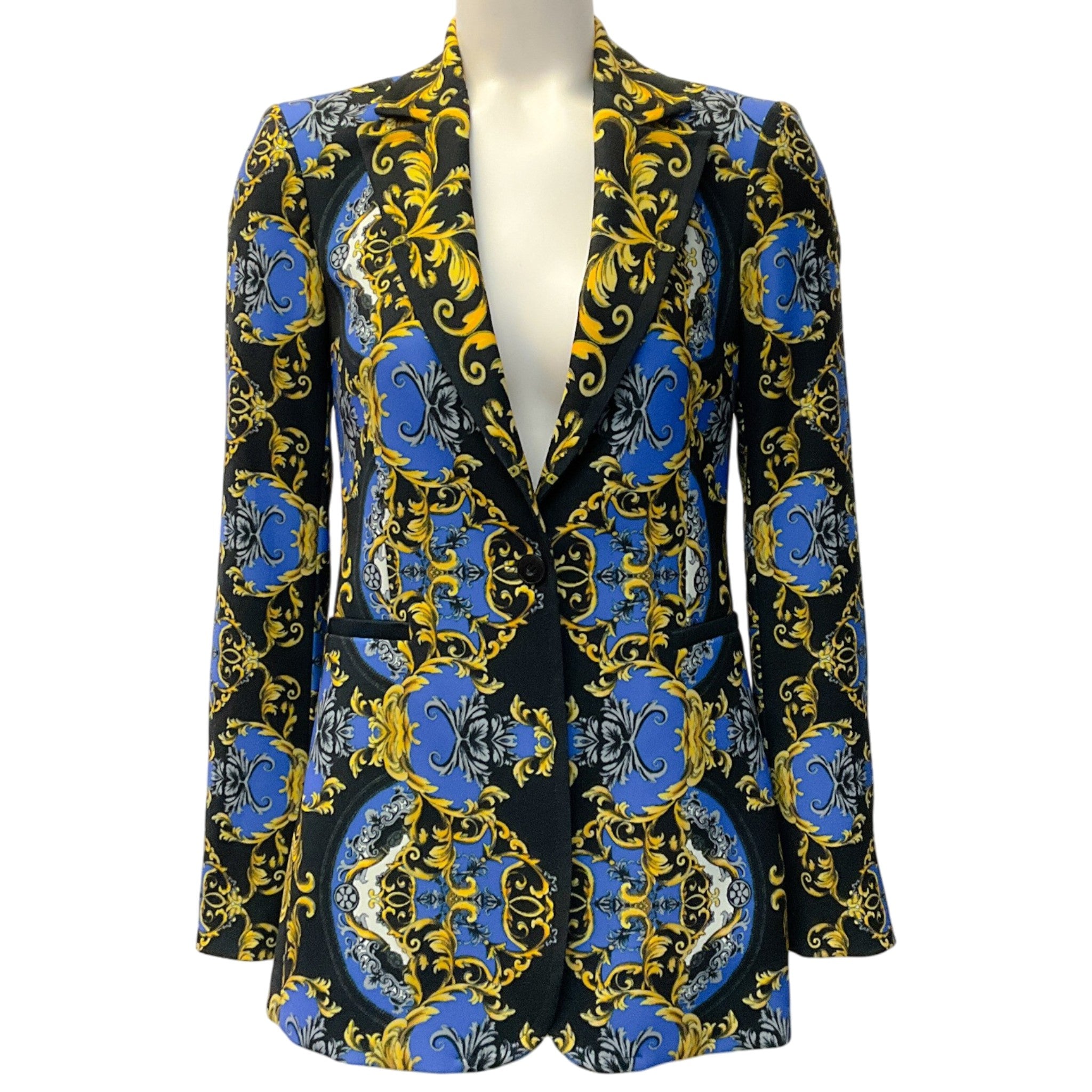 Alice + Olivia Blue / Gold Regal Romance Sapphire Breann Blazer
