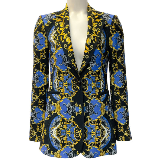 Alice + Olivia Blue / Gold Regal Romance Sapphire Breann Blazer
