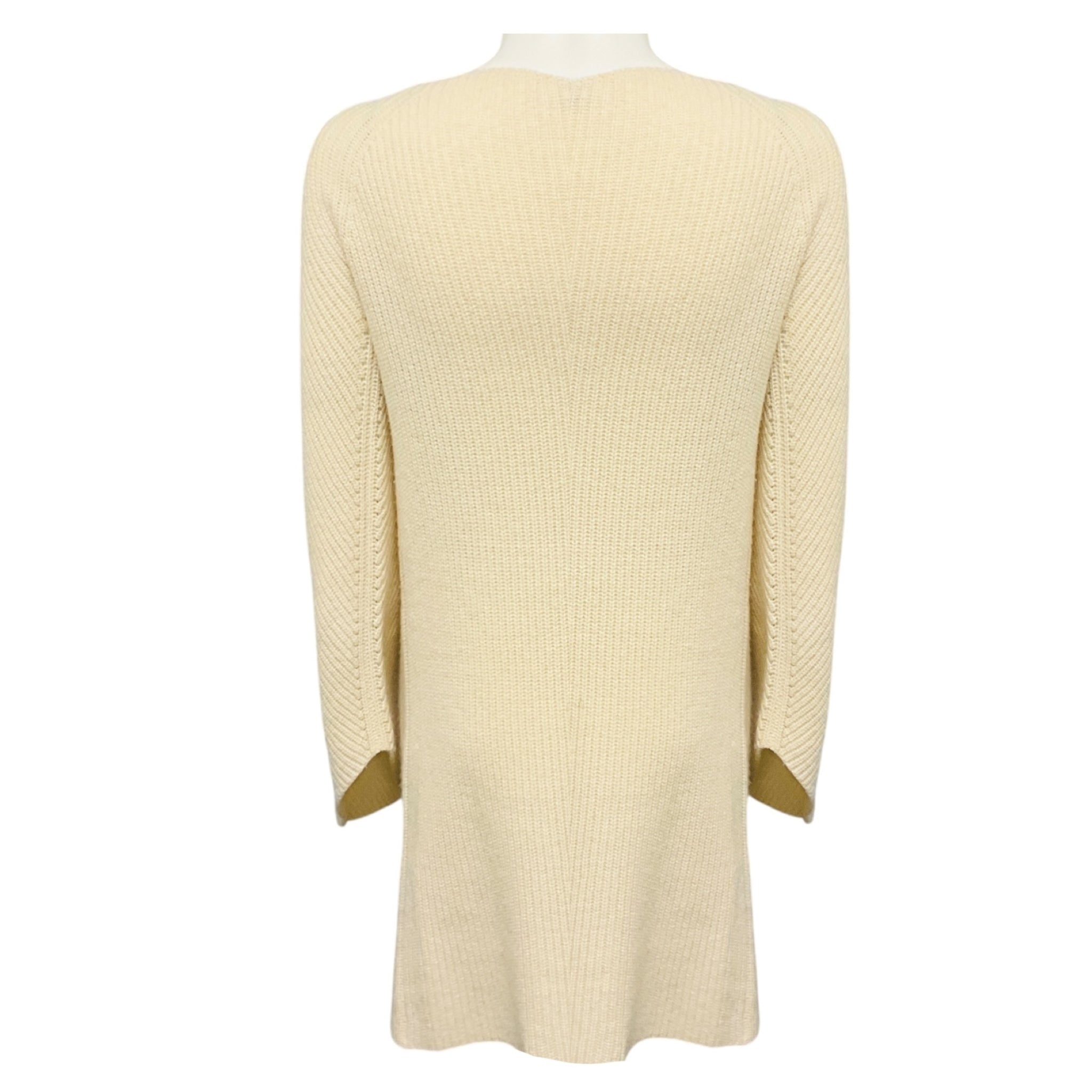 Vivetta Ivory / Black Long Sleeved Wool and Cashmere Knit Sweater Dress