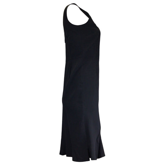 Jil Sander Black Ruffled Sleeveless Midi Dress