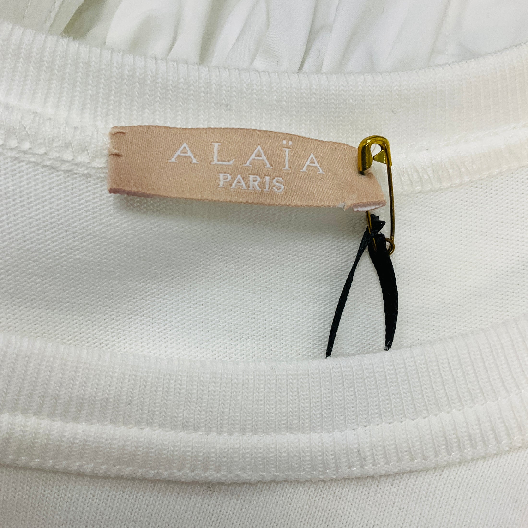 Alaia White / Blanc Short Sleeved Cotton Blouse