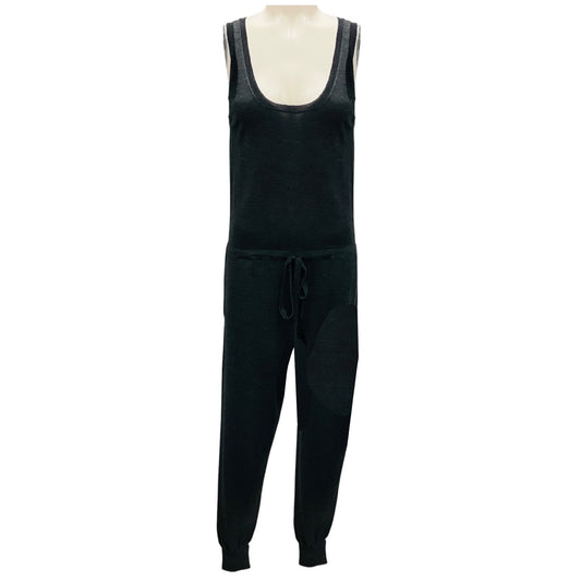 Stella McCartney Charcoal Grey Wool Knit Sleeveless Drawstring Jumpsuit