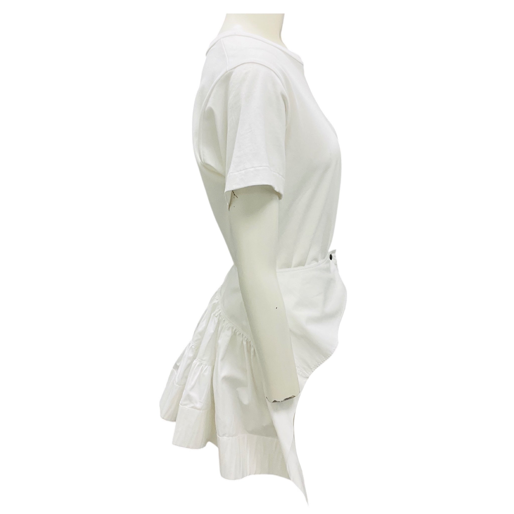 Alaia White / Blanc Short Sleeved Cotton Blouse