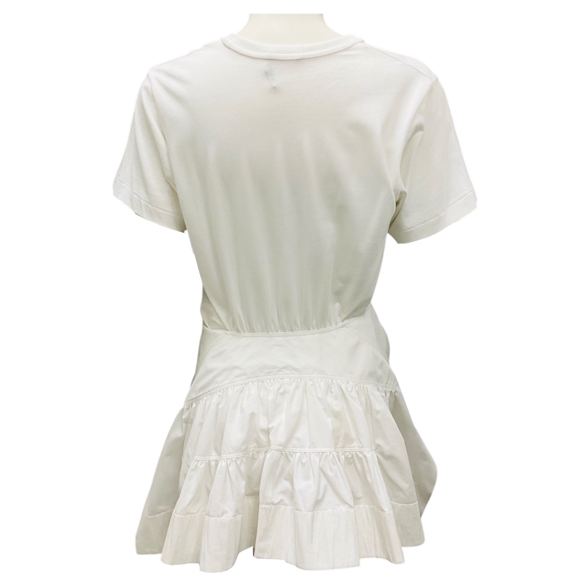 Alaia White / Blanc Short Sleeved Cotton Blouse