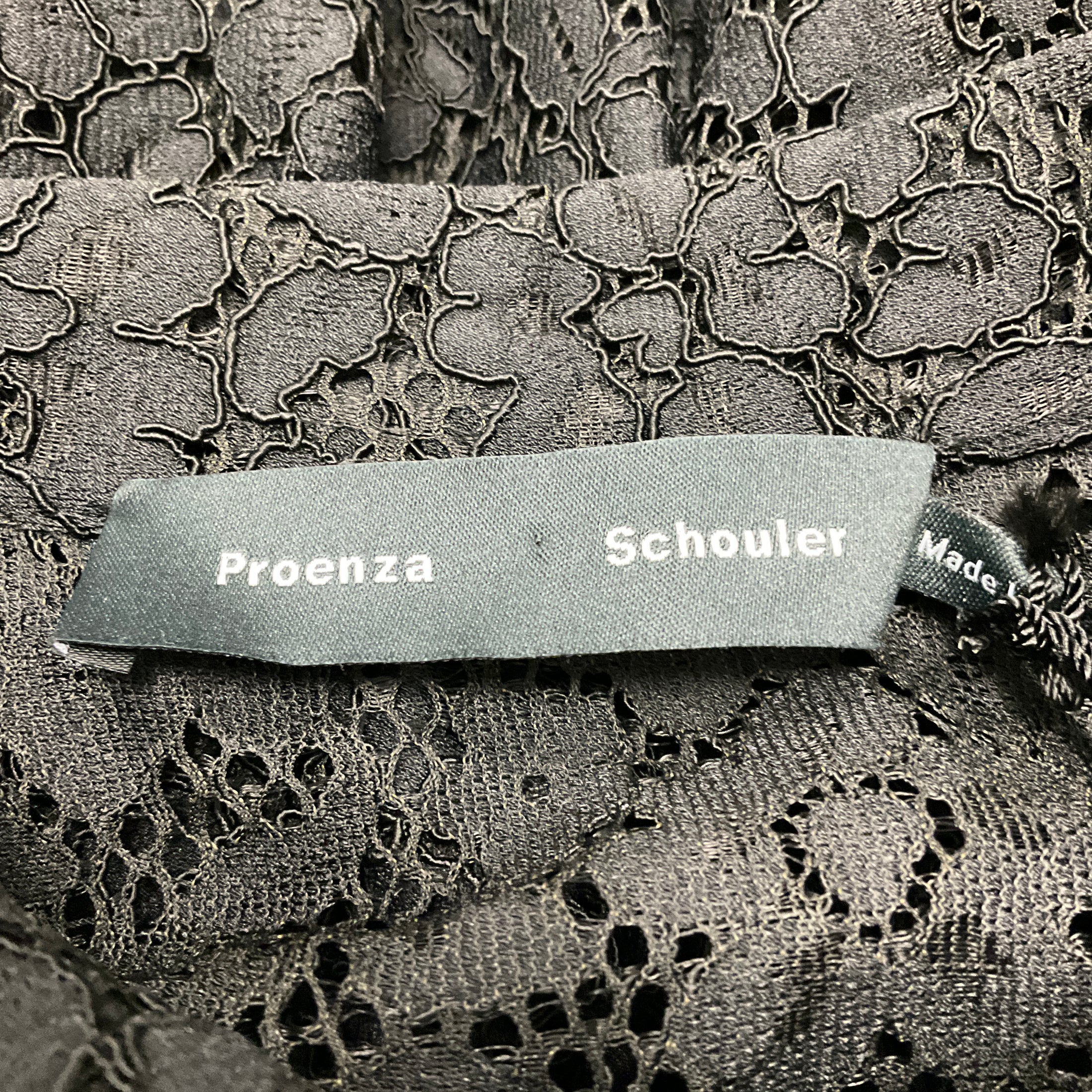 Proenza Schouler Black Stretch Lace Kennedy Top