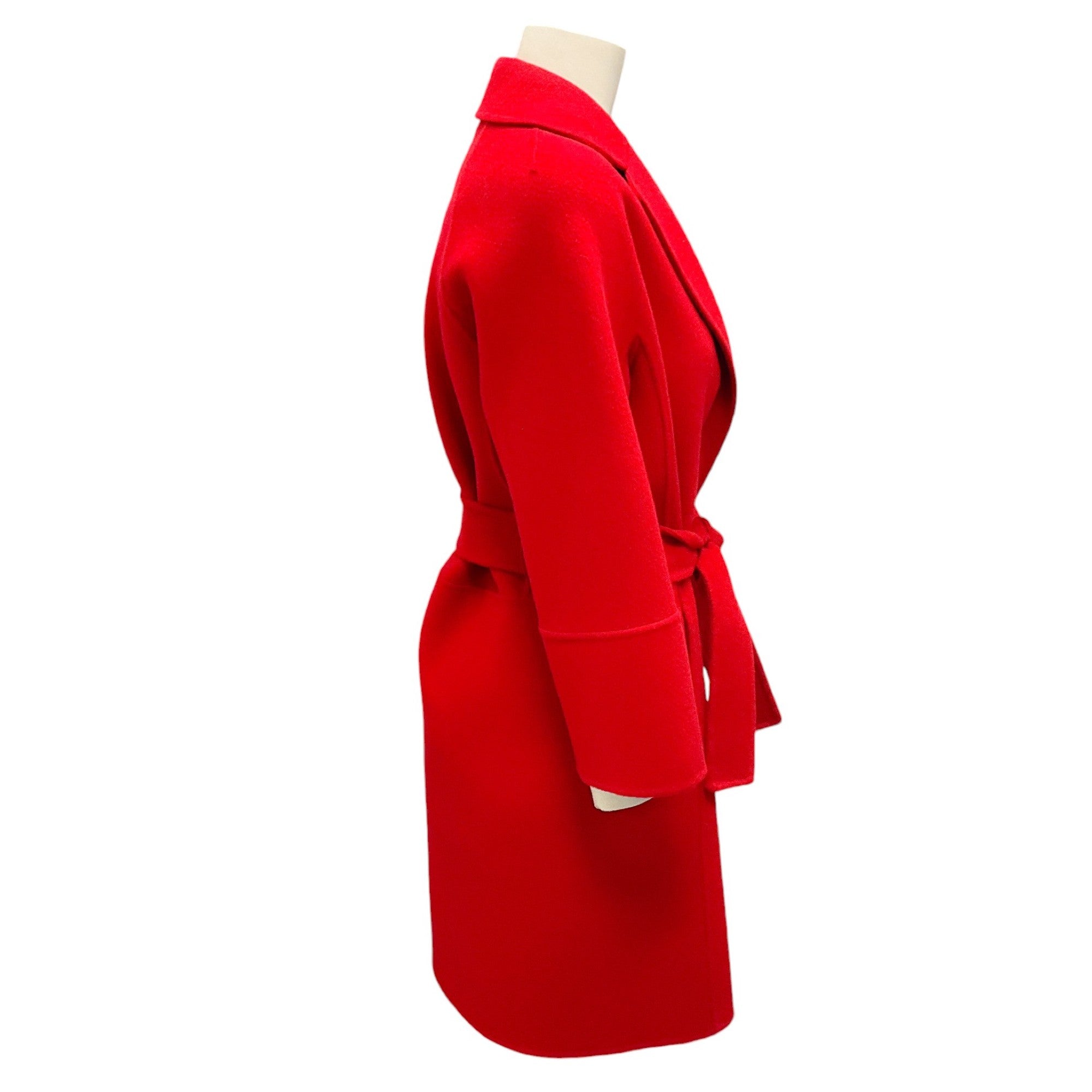 Max Mara 'S Red Belted Wool Coat