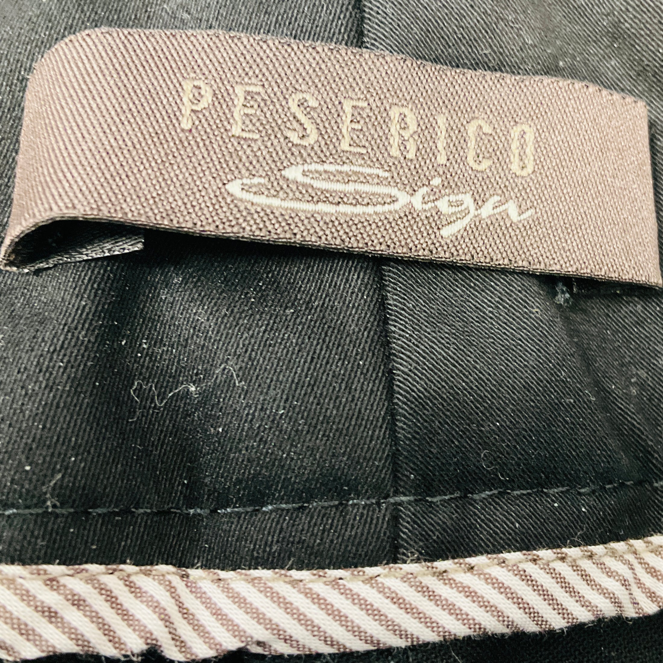Peserico Black / Grey Trimmed Cotton Pants
