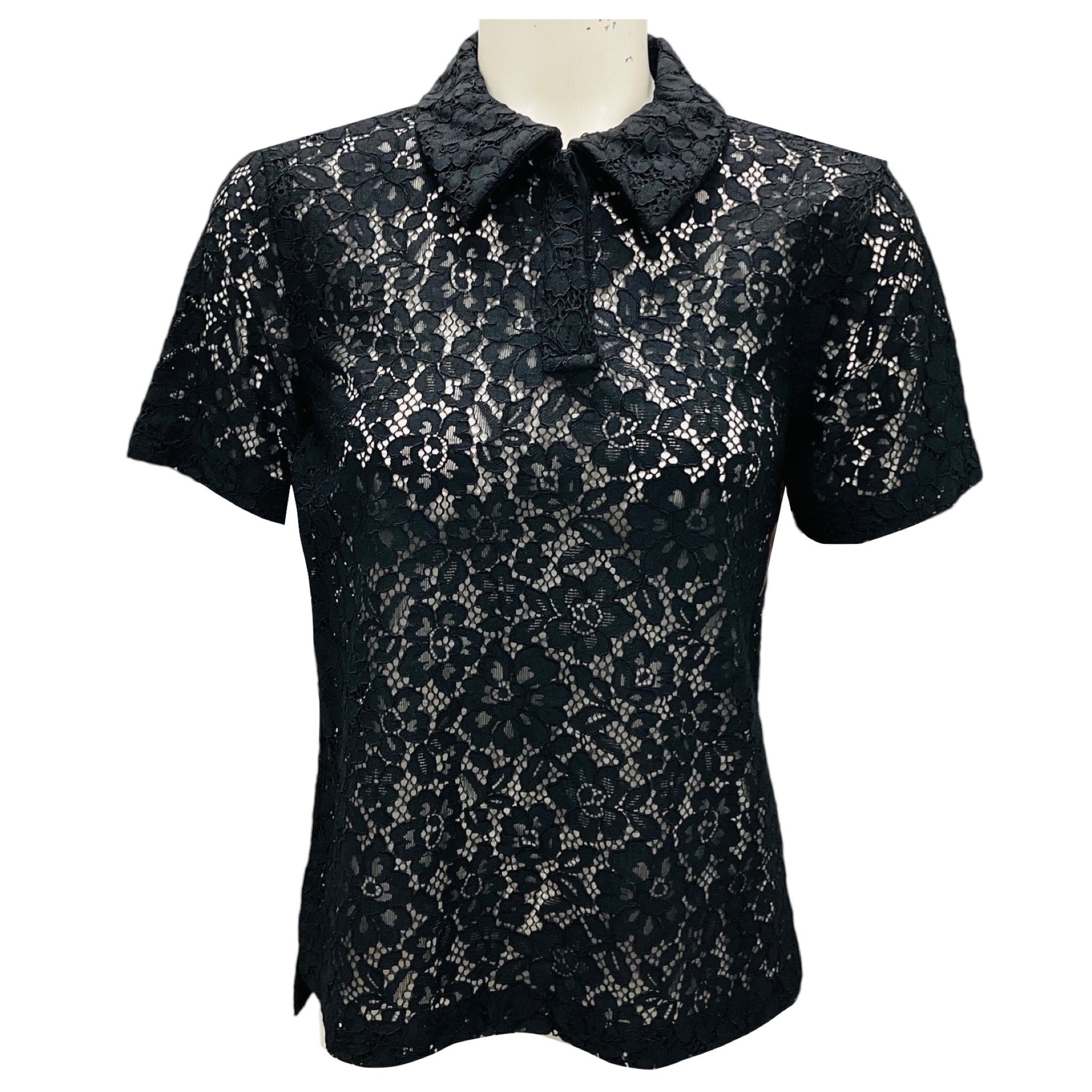 Proenza Schouler Black Stretch Lace Kennedy Top