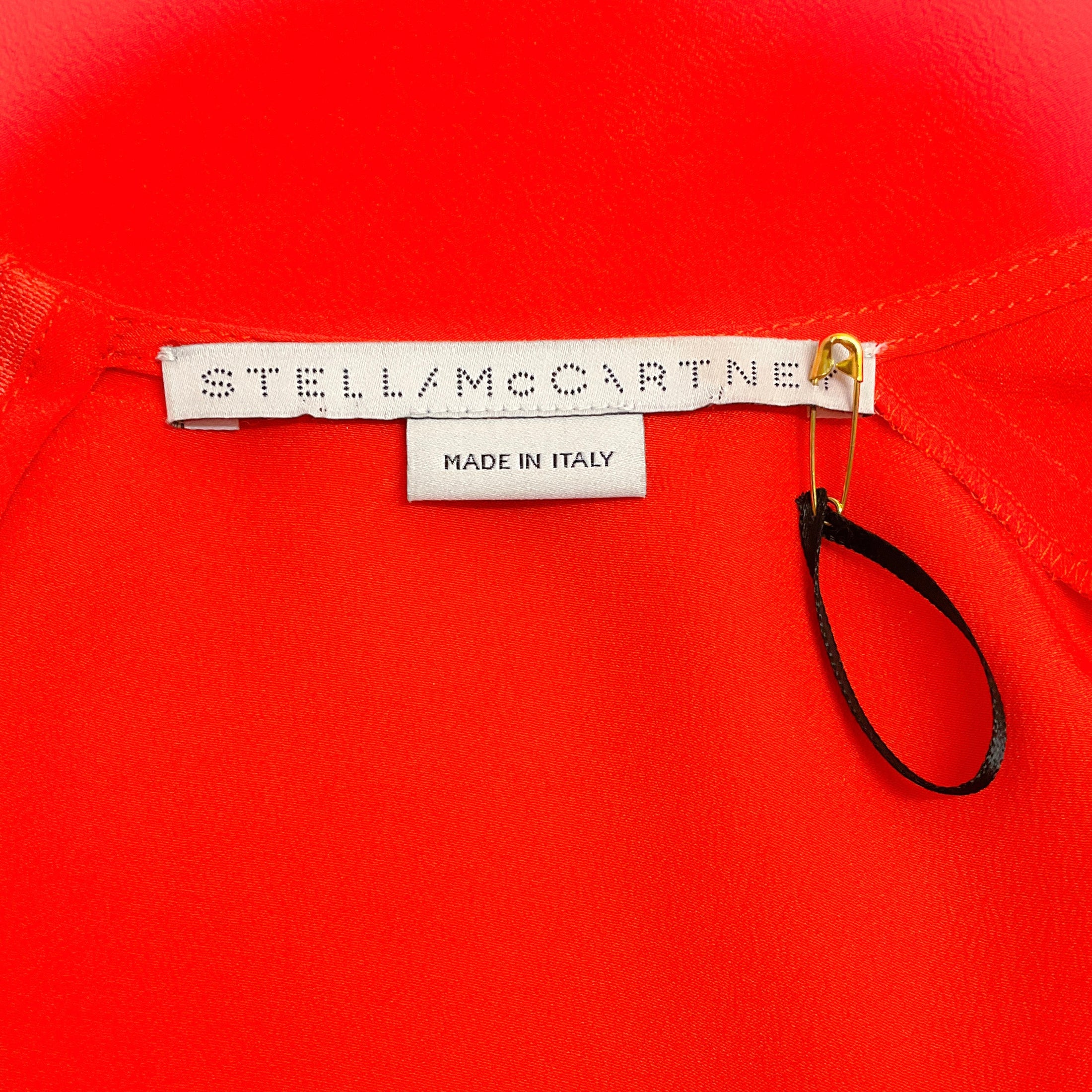 Stella McCartney Orange Silk Dress with Crystal Detail