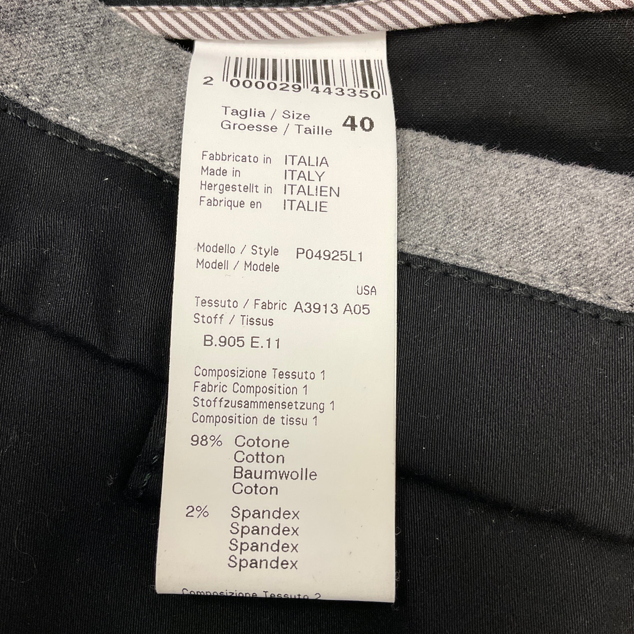 Peserico Black / Grey Trimmed Cotton Pants