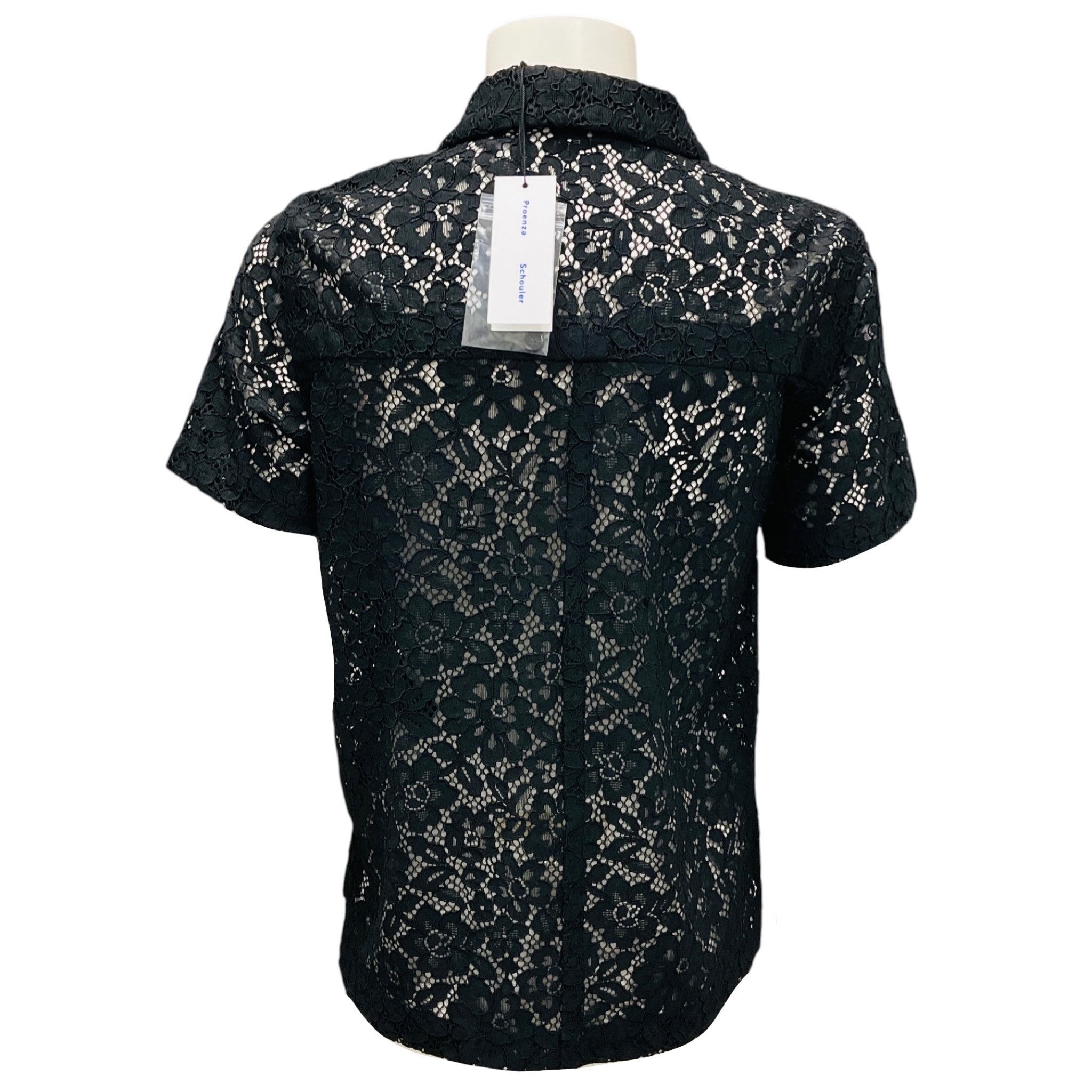 Proenza Schouler Black Stretch Lace Kennedy Top