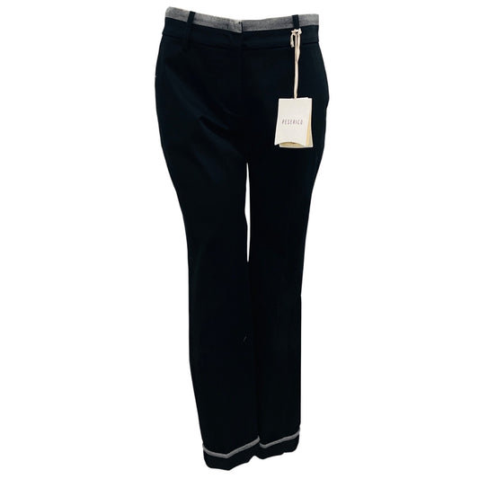 Peserico Black / Grey Trimmed Cotton Pants