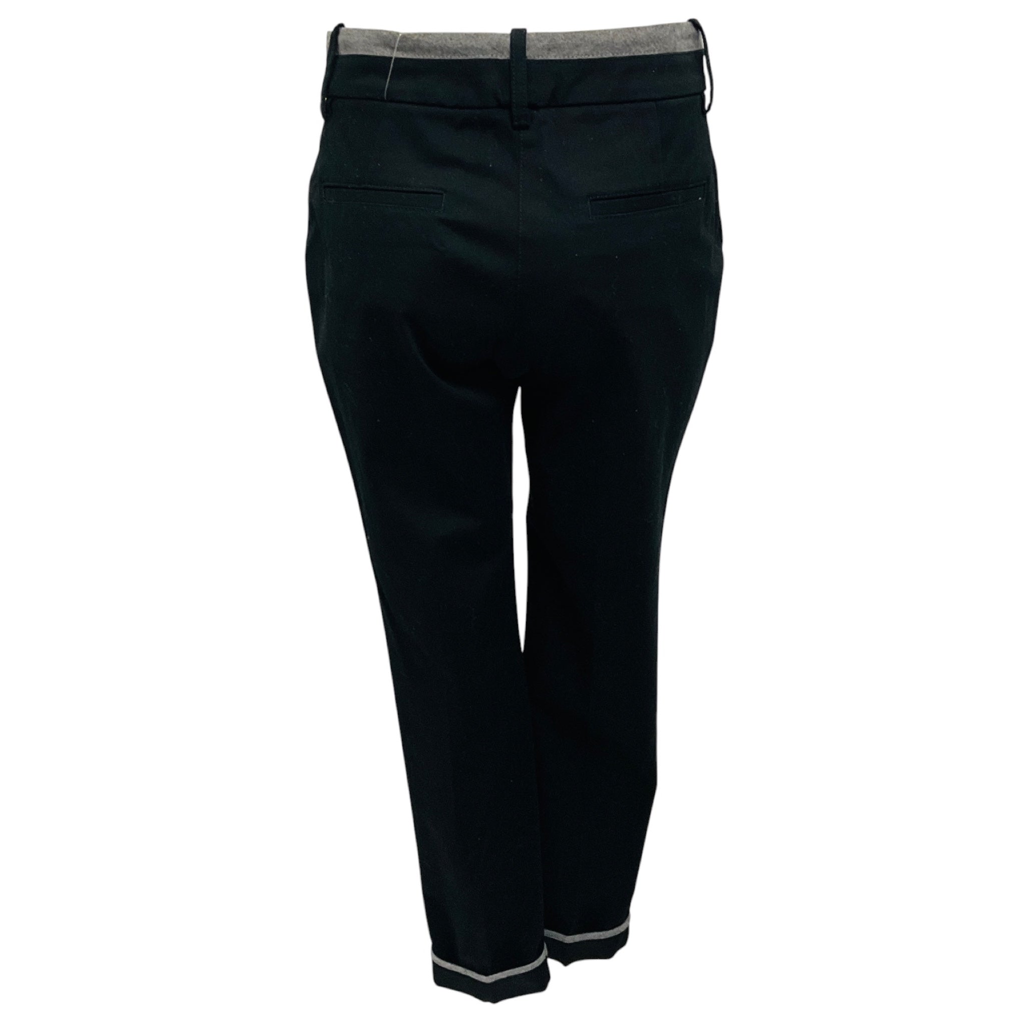 Peserico Black / Grey Trimmed Cotton Pants
