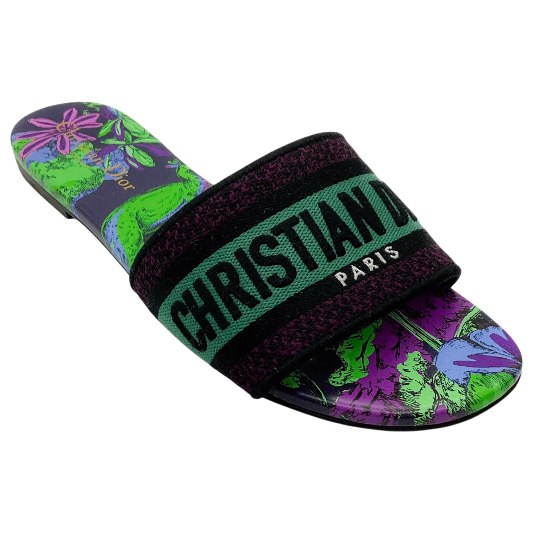 Christian Dior Turquoise / Purple Dway Slide Sandals
