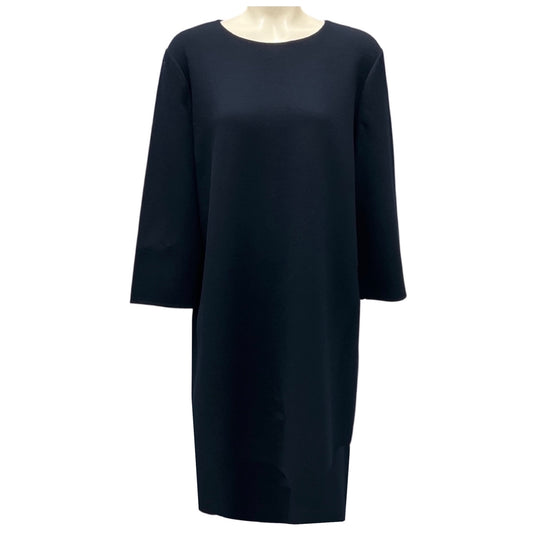 Lafayette 148 New York Ink Long Sleeved Wool Crepe Midi Dress