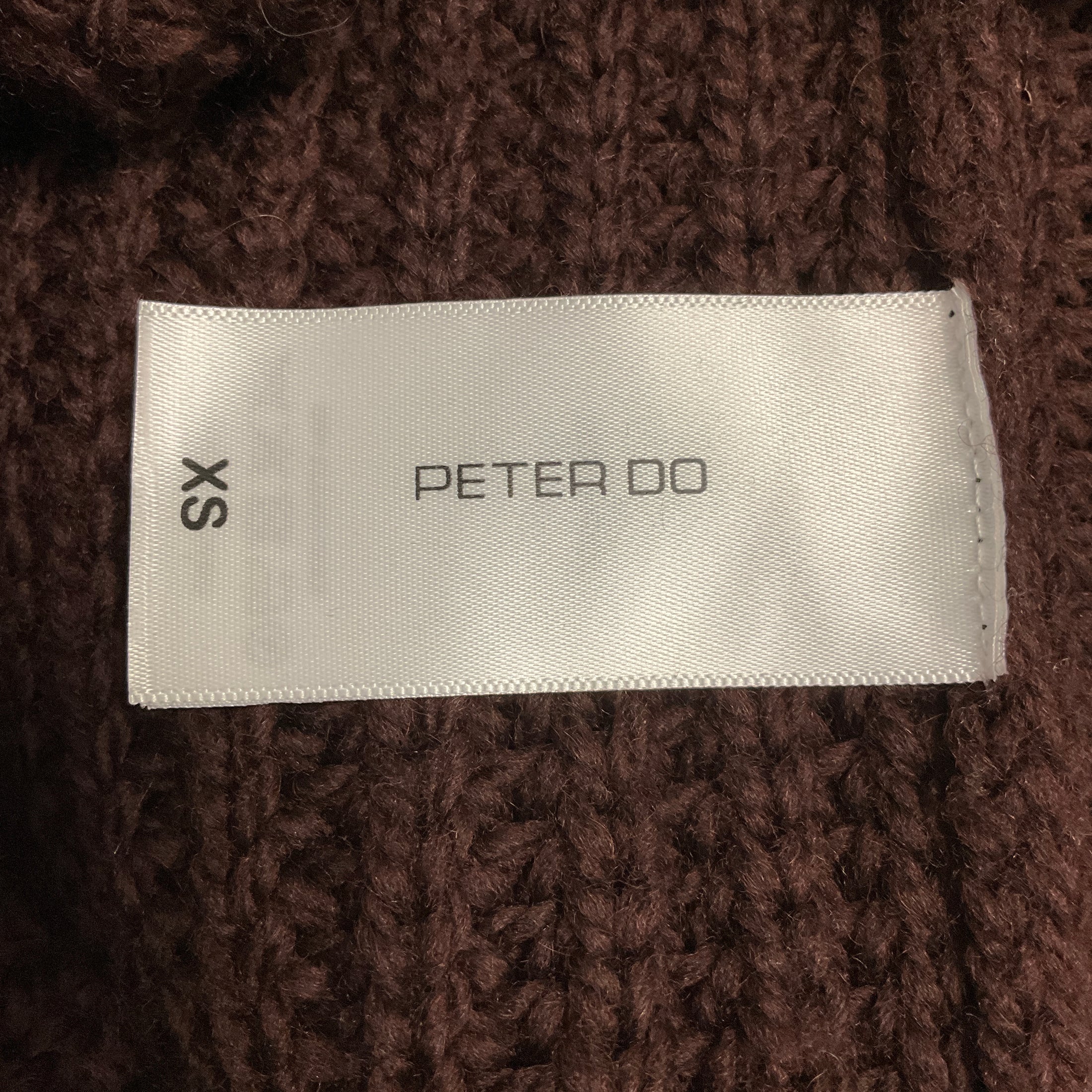 Peter Do Brown High Low Wool Knit Turtleneck Sweater