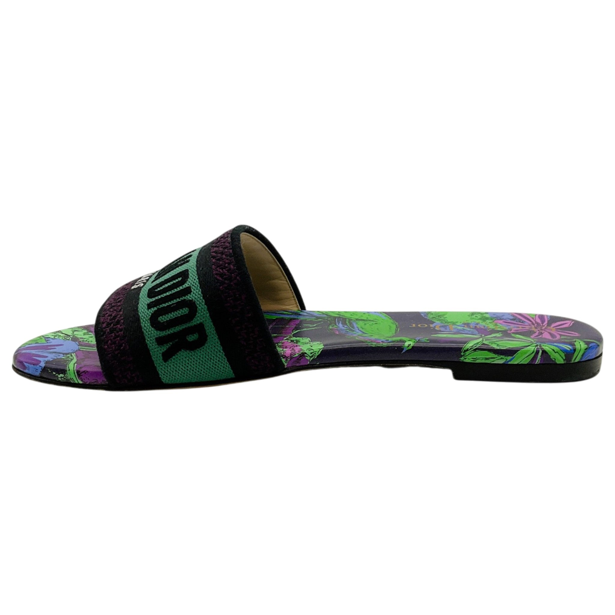 Christian Dior Turquoise / Purple Dway Slide Sandals