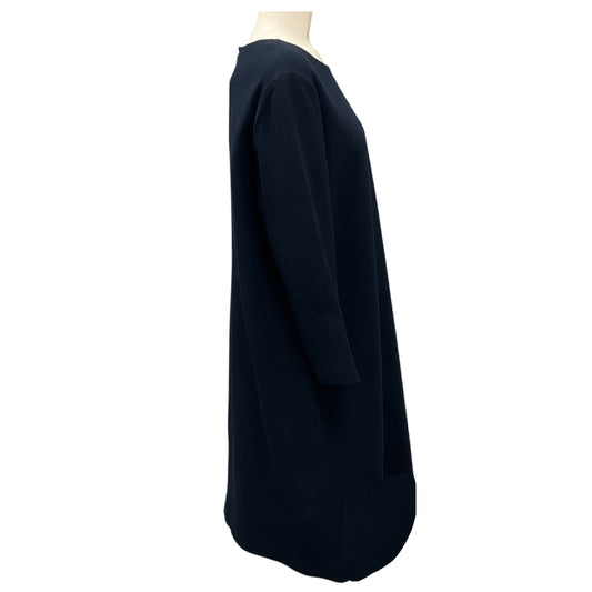 Lafayette 148 New York Ink Long Sleeved Wool Crepe Midi Dress