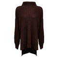 Load image into Gallery viewer, Peter Do Brown High Low Wool Knit Turtleneck Sweater
