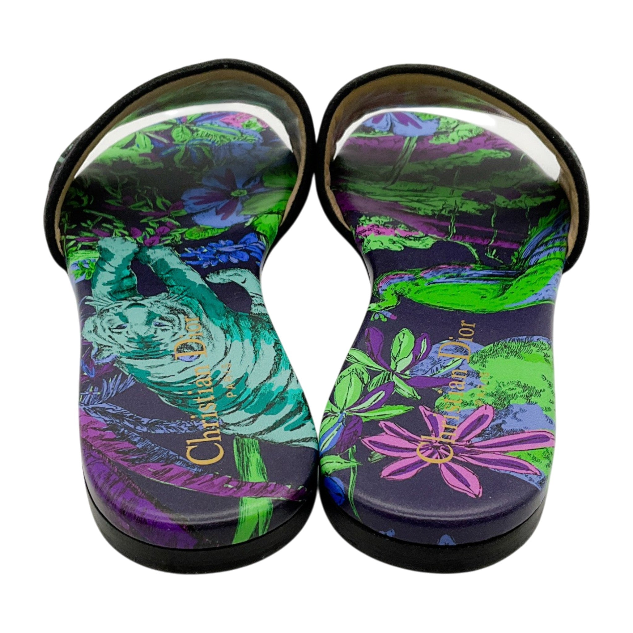 Christian Dior Turquoise / Purple Dway Slide Sandals