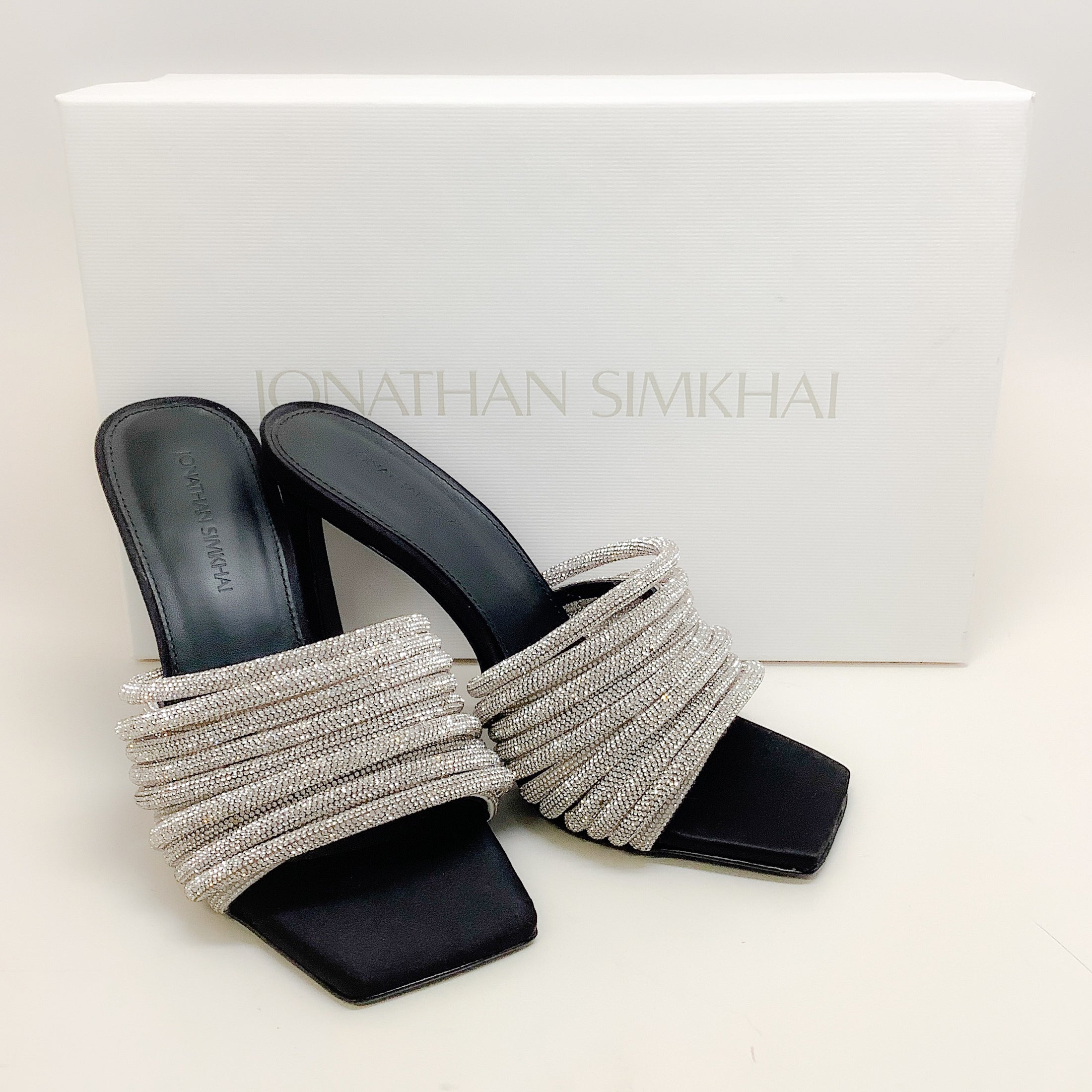 Jonathan Simkhai Black Crystal Embellished Lena Sandals