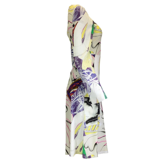 Stella McCartney Ivory Multi 2022 Printed Long Sleeved Jersey Midi Dress