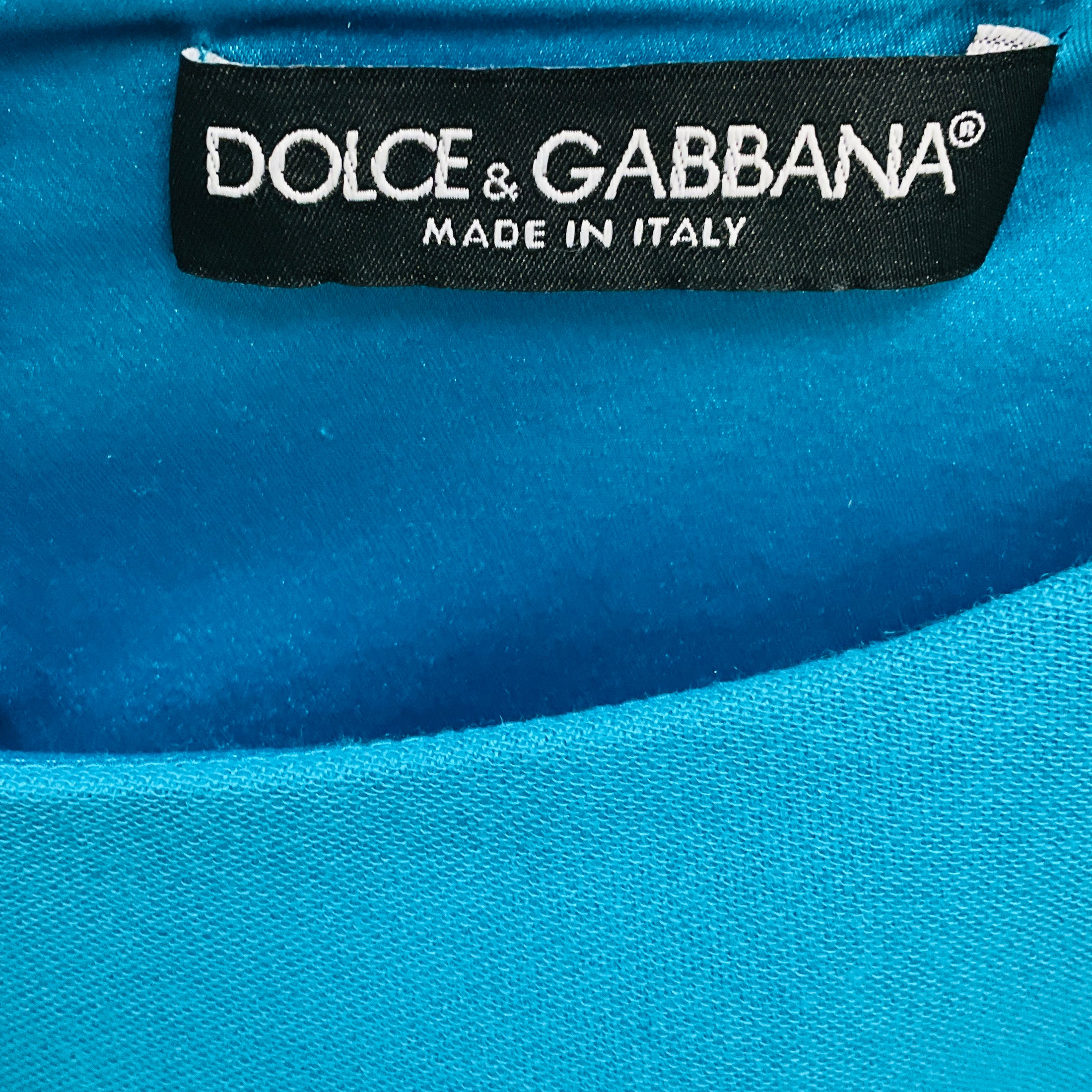 Dolce & Gabbana Turquoise Sleeveless Mini Cocktail Dress