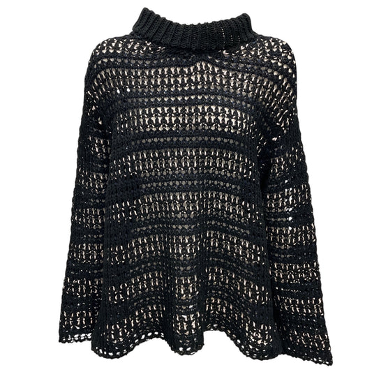 Namacheko Black Zirek Long Sleeve Cotton Open Knit Sweater