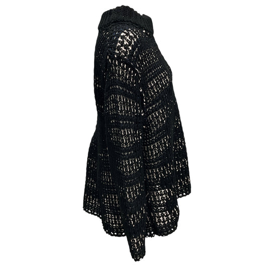 Namacheko Black Zirek Long Sleeve Cotton Open Knit Sweater