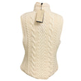Load image into Gallery viewer, Burberry Brit Pale Fawn Reversible Merino Wool Cable Knit and Nylon Zip Front Padded Vest

