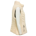 Load image into Gallery viewer, Burberry Brit Pale Fawn Reversible Merino Wool Cable Knit and Nylon Zip Front Padded Vest
