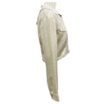 Load image into Gallery viewer, Nanushka Ecru Janyn Crinkled Satin Slim Fit Cropped Shirt
