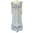 Load image into Gallery viewer, Juliet Dunn White / Blue Embroidered Floral Midi Dress
