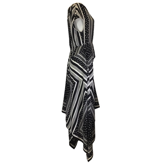 Co Black / White 2019 Geometric Print Silk Maxi Dress