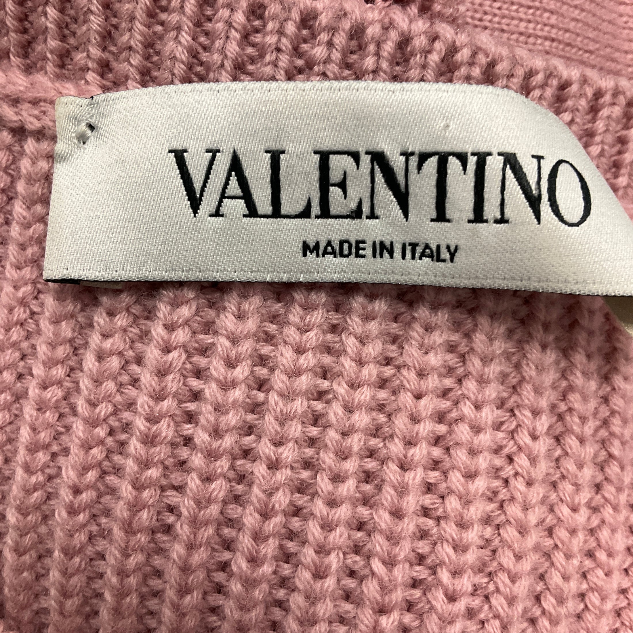 Valentino Blush Pink Short Sleeved Wool Knit Dress