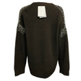 Load image into Gallery viewer, A.L.C. Brown Lennox Embellished Merino Wool Knit Sweater
