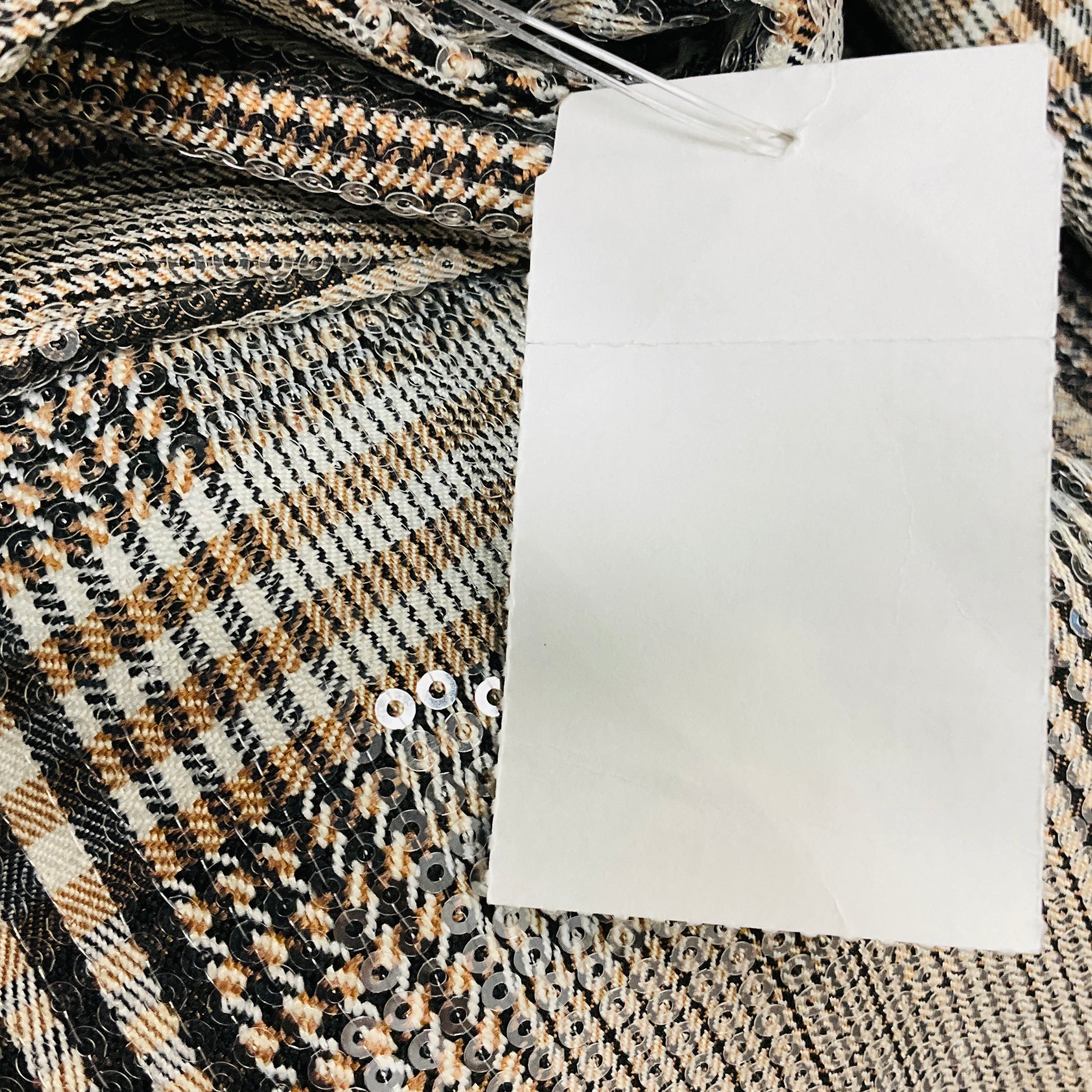 3.1 Phillip Lim Brown Multi Sequin Plaid Wide Leg Trouser